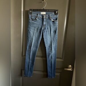 Free People Dark Blue High-Rise Stretch Skinny Jeans